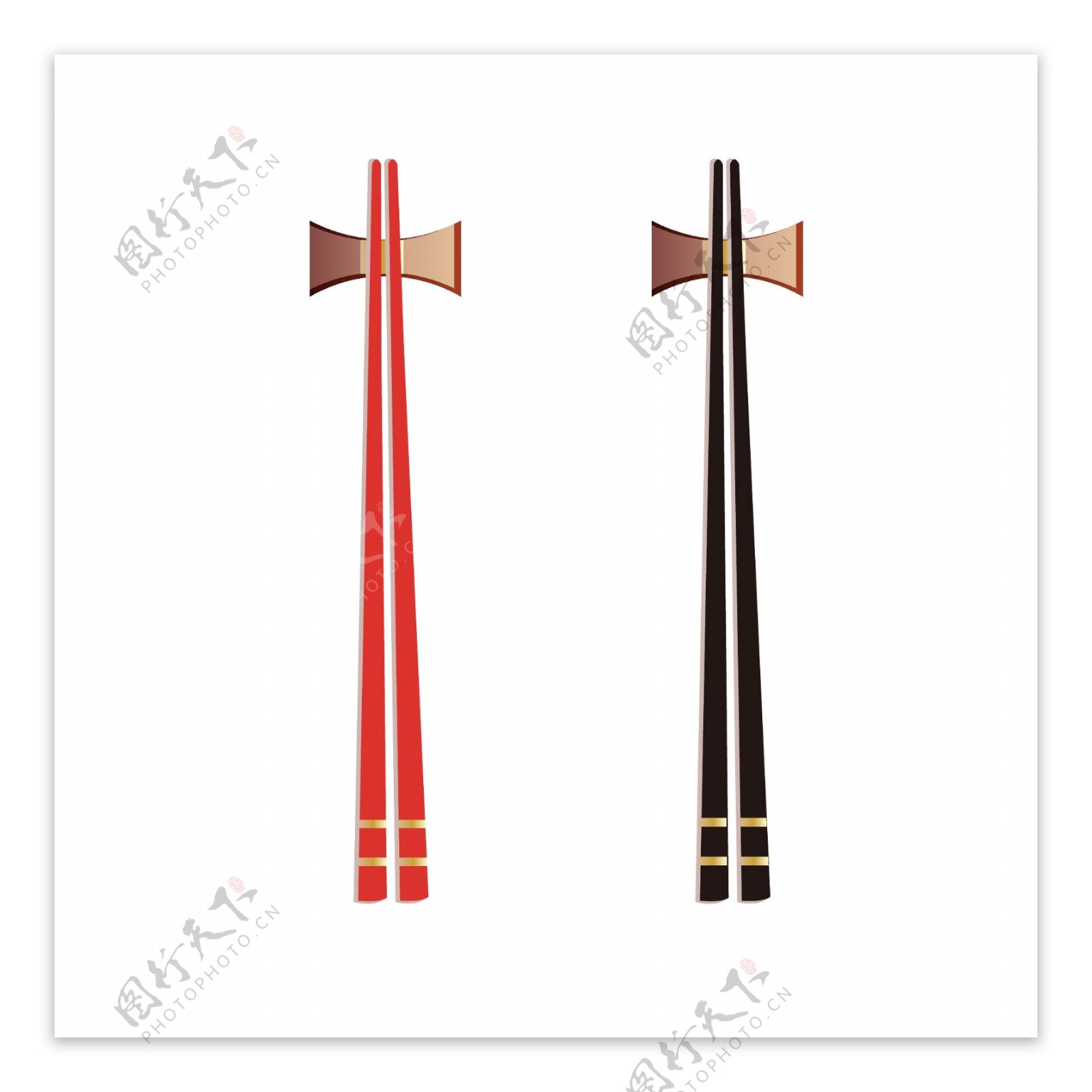 矢量中式日式筷子素材