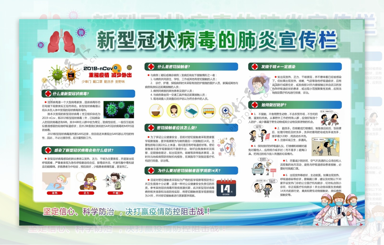 新型冠状病毒的肺炎宣传