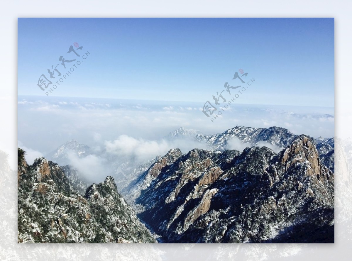 黄山雪景冬日残雪