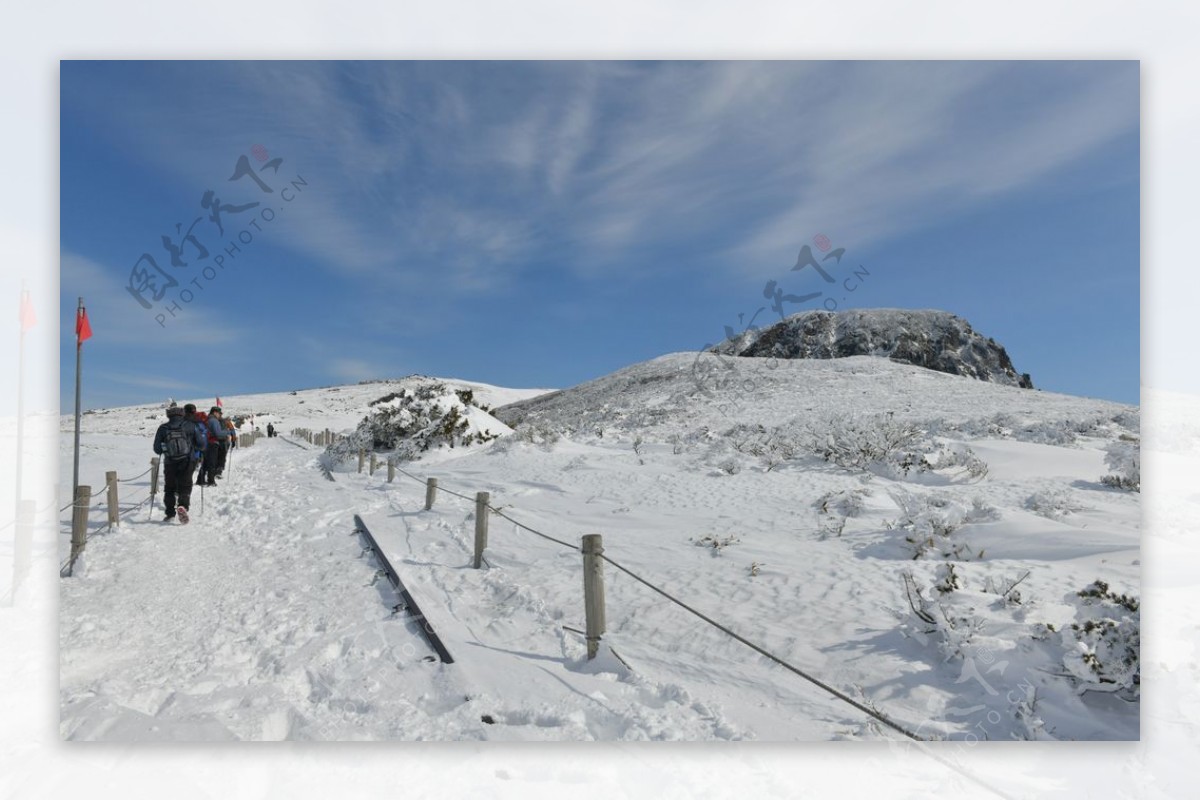 济州哈拉冬季景观雪山