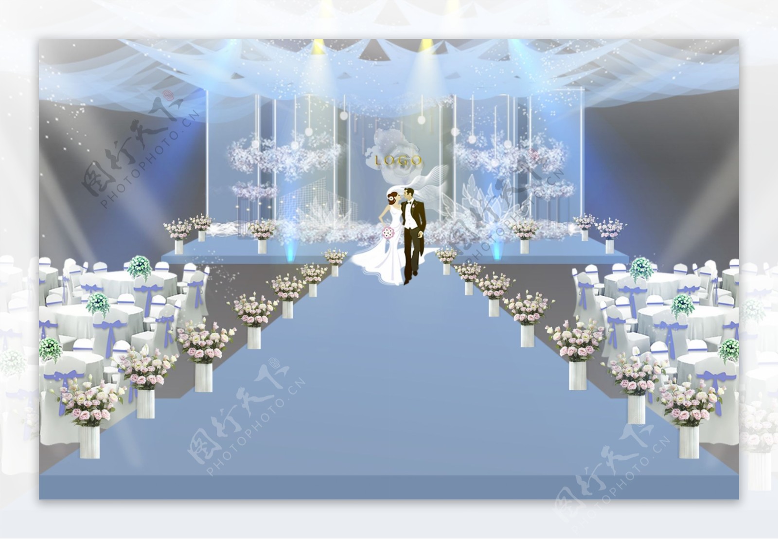 婚礼现场图片室内,新人结婚图片,欧式红金婚礼布置(第4页)_大山谷图库