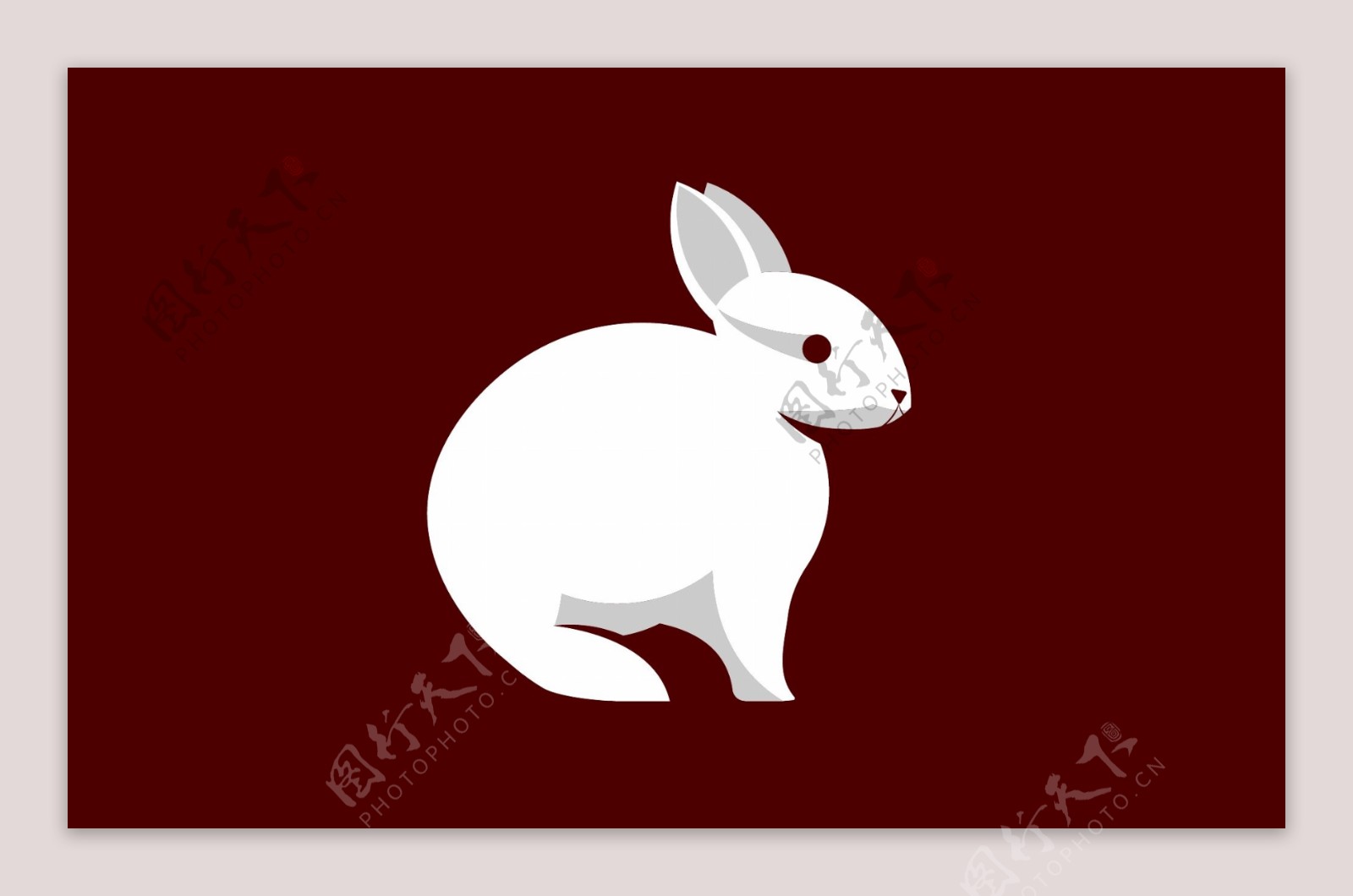 兔子卡通立体3D剪影