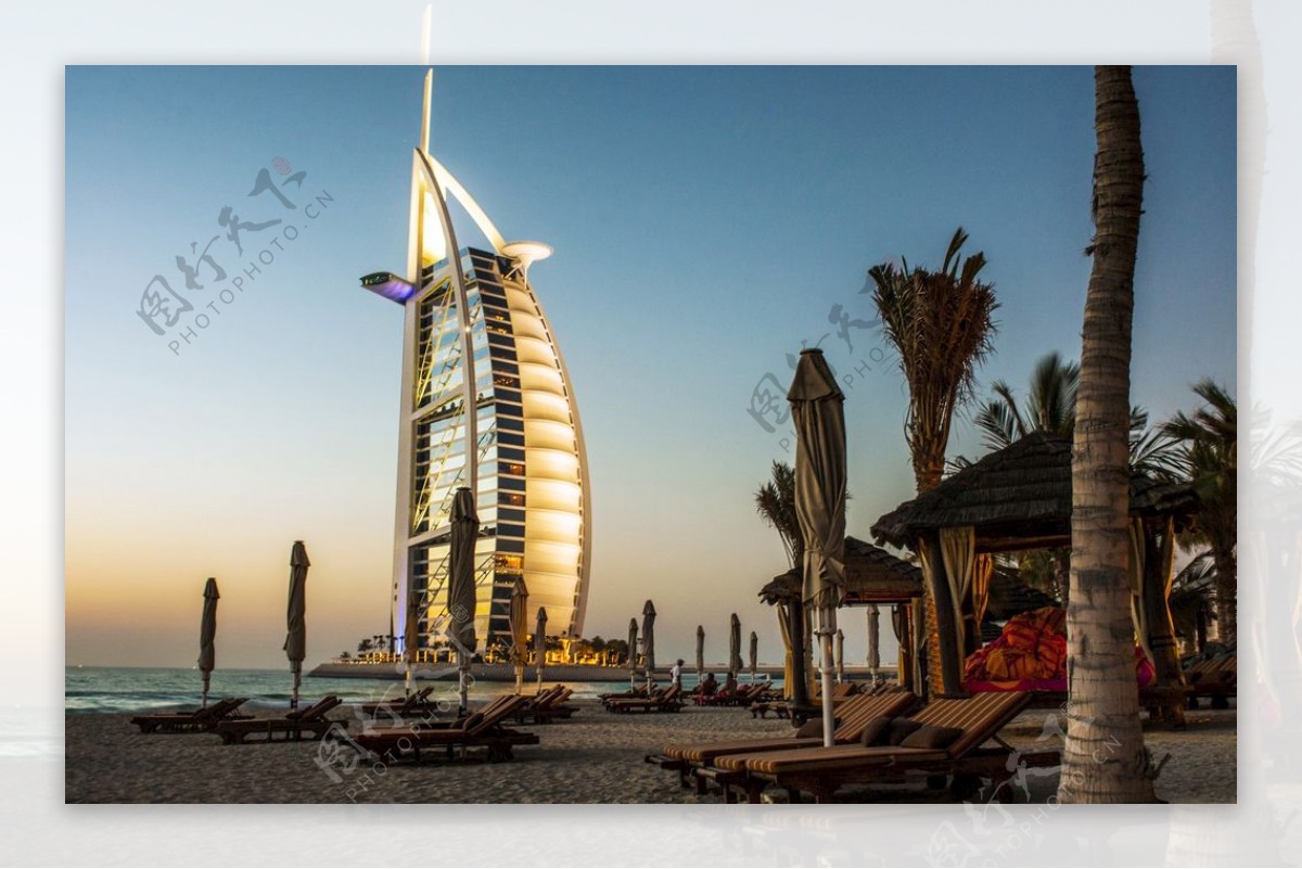 迪拜帆船酒店美丽夜景