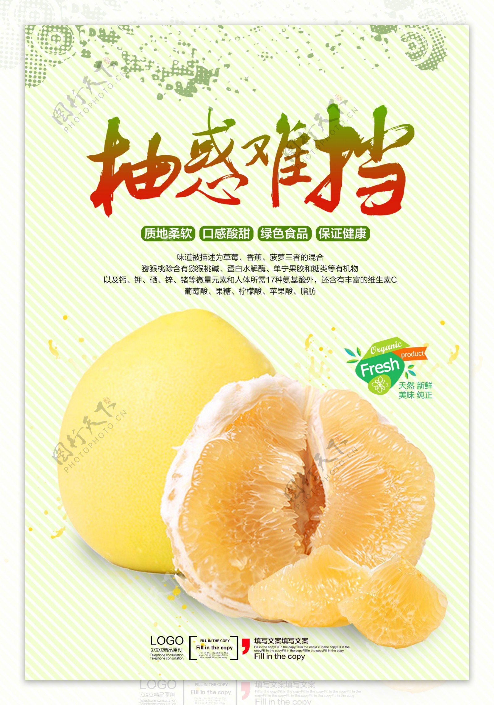 清新柚子宣传海报