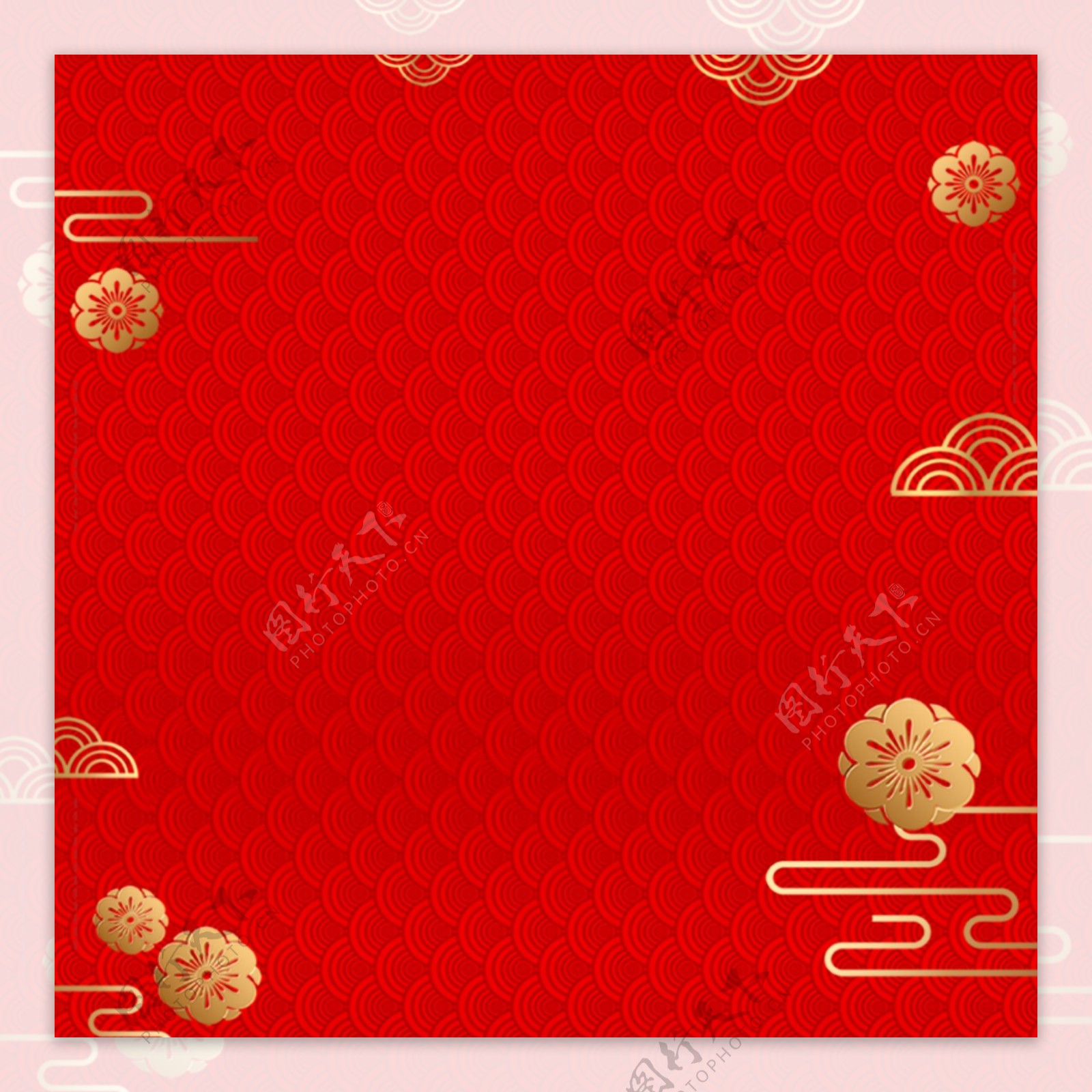 中国红元素PSD模版