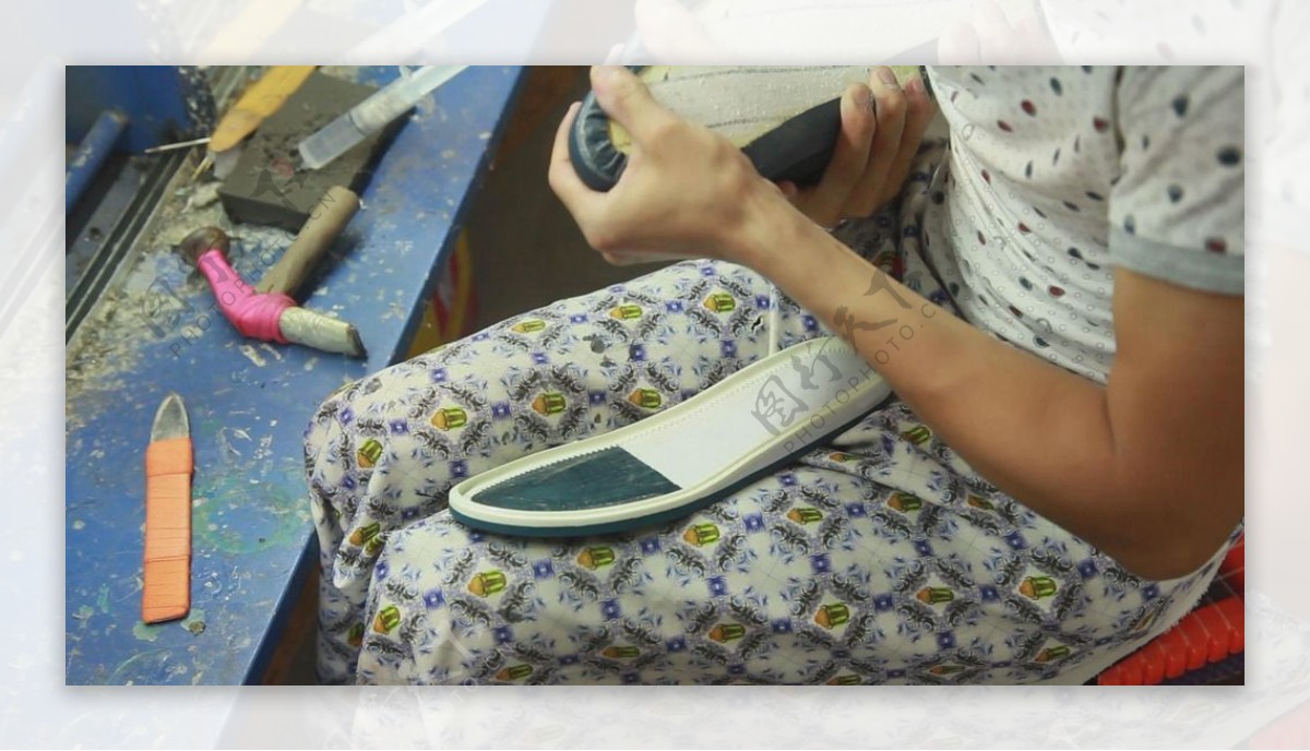 手工制鞋工艺高清素材