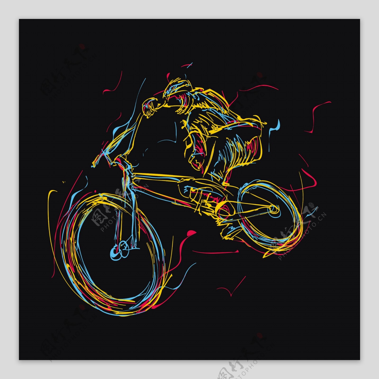 自行车运动简笔画