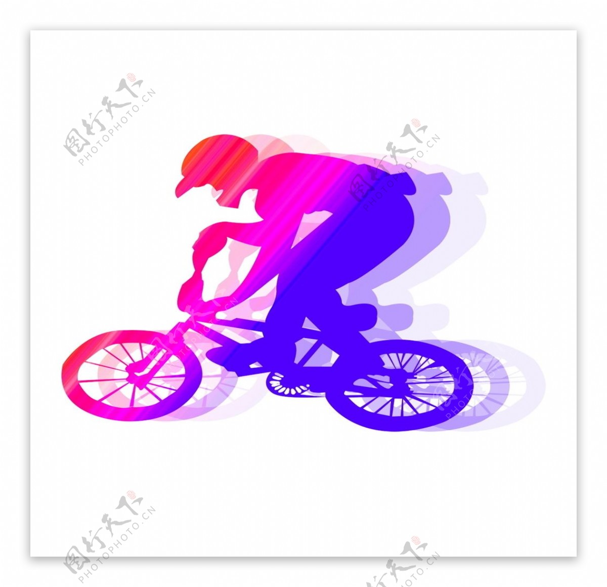 彩色重影系列运动自行车