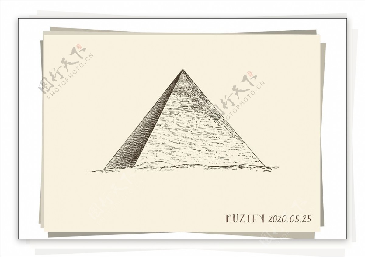 埃及金字塔素描画