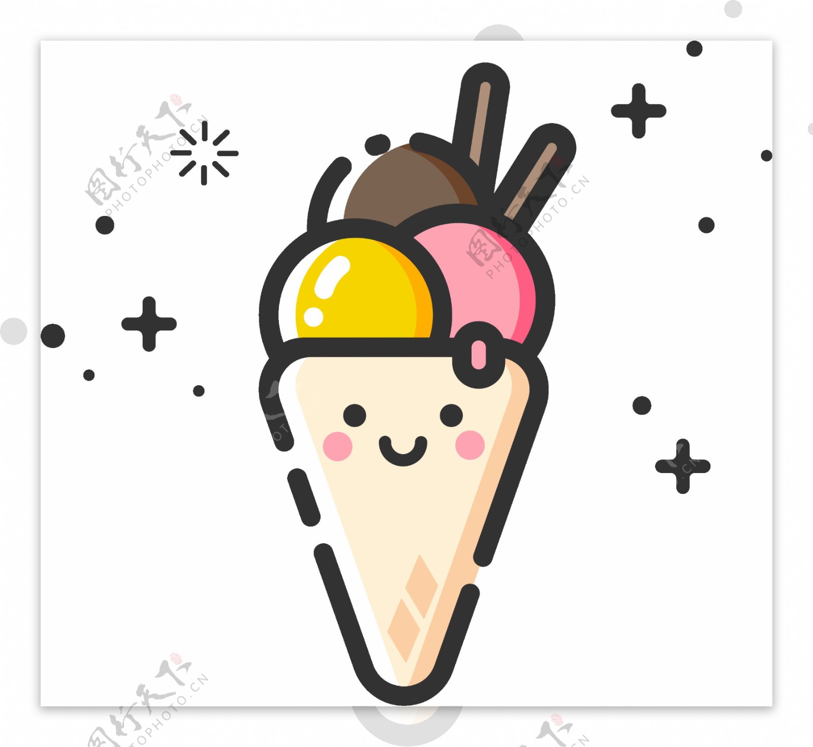 冰淇淋食物卡通可爱