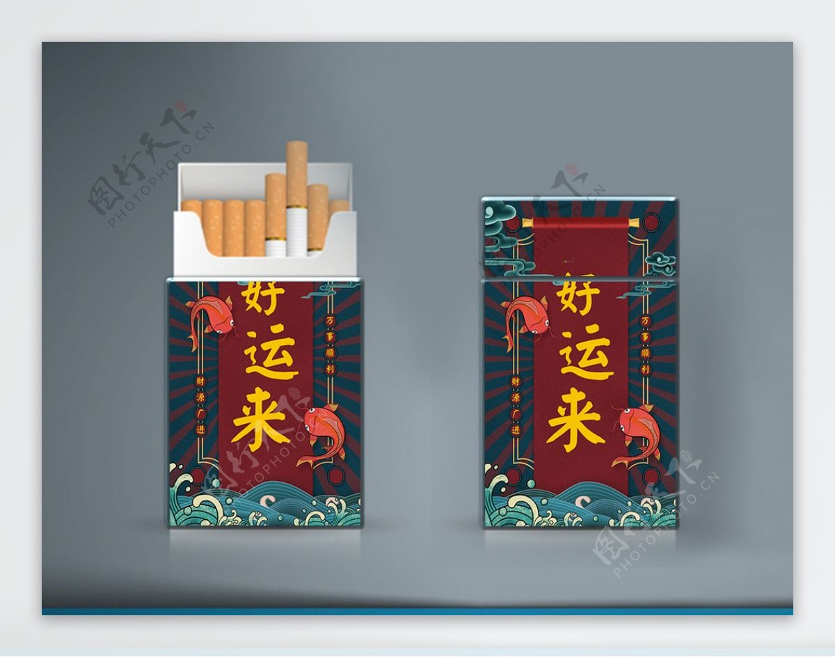 国潮工业包装创意烟盒效果图