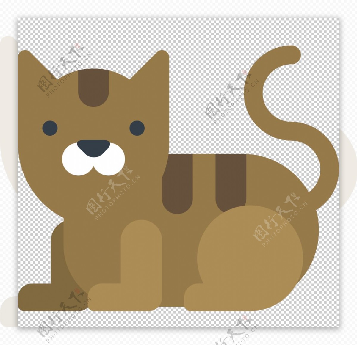 小猫动物标志图形图标装饰素材