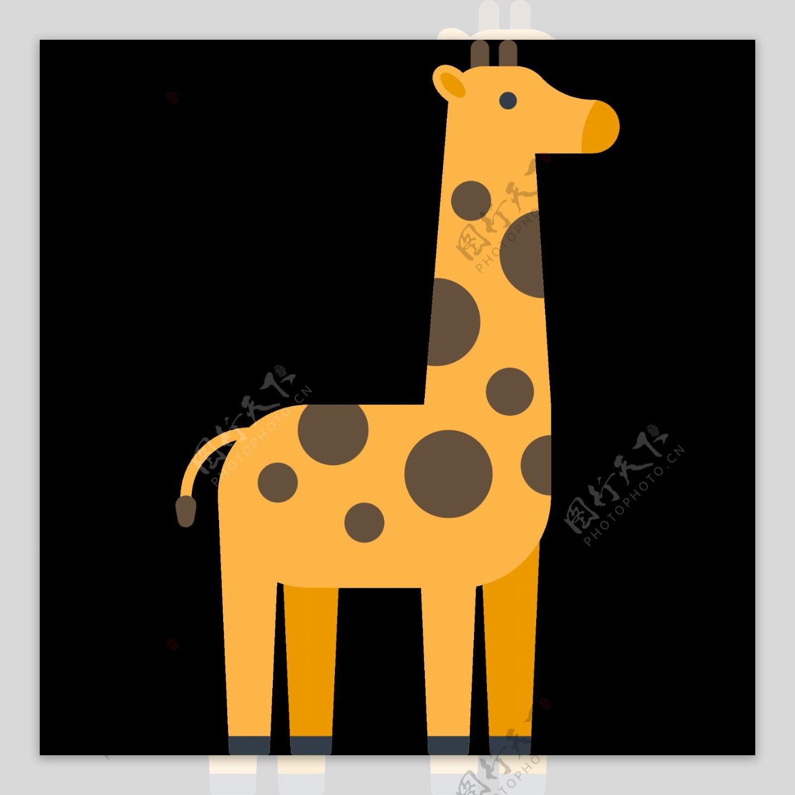 长颈鹿动物标志图形图标装饰素材