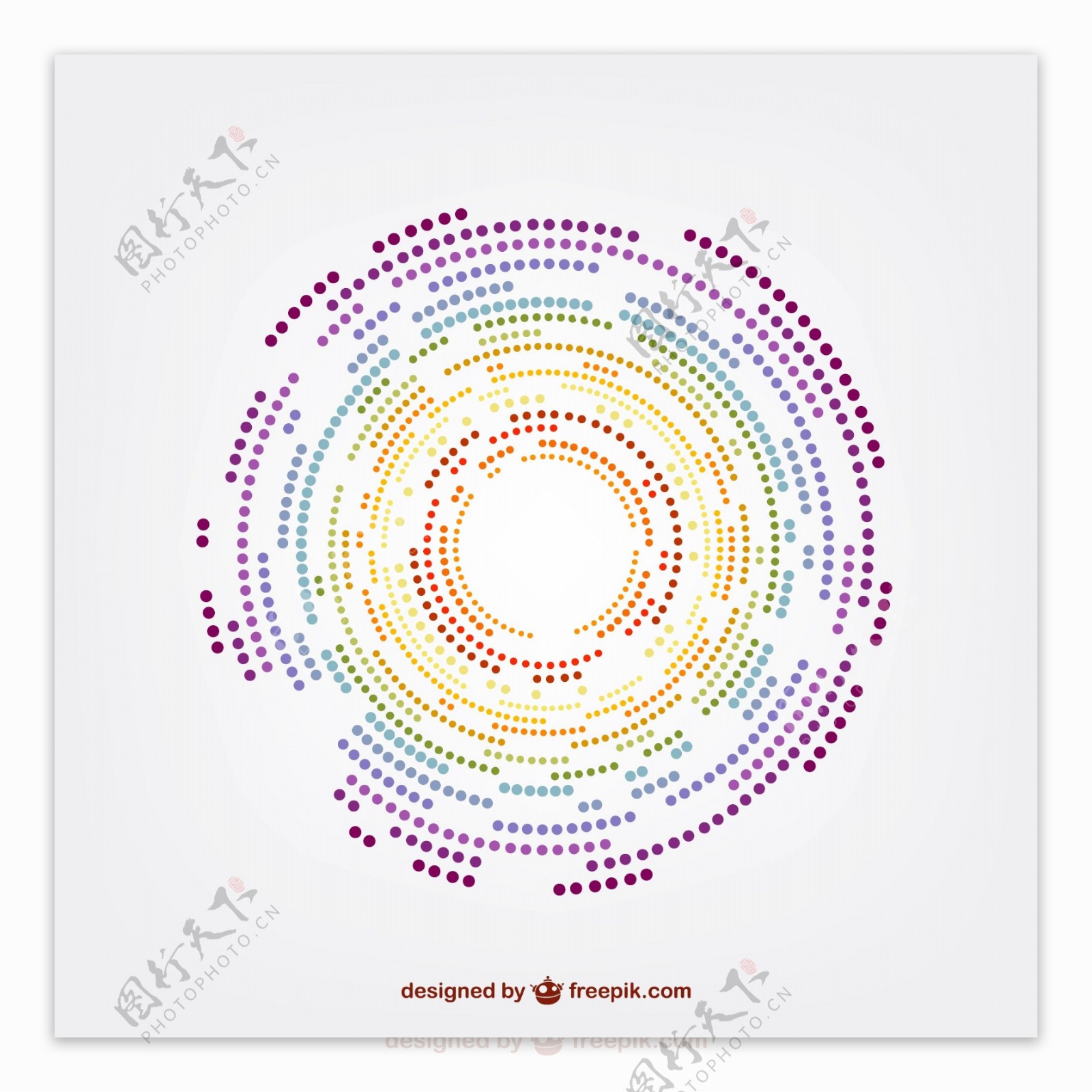 七彩圆点图案
