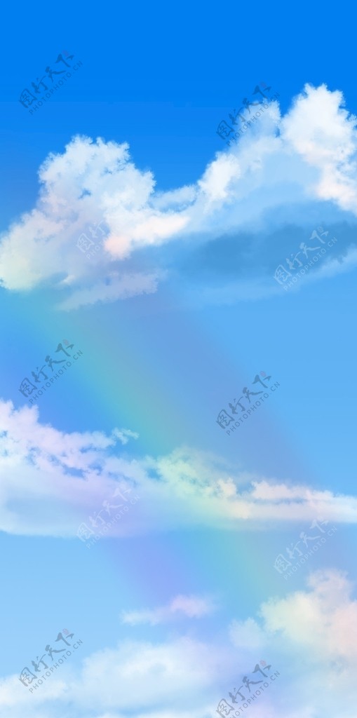 天空云彩虹插画壁纸