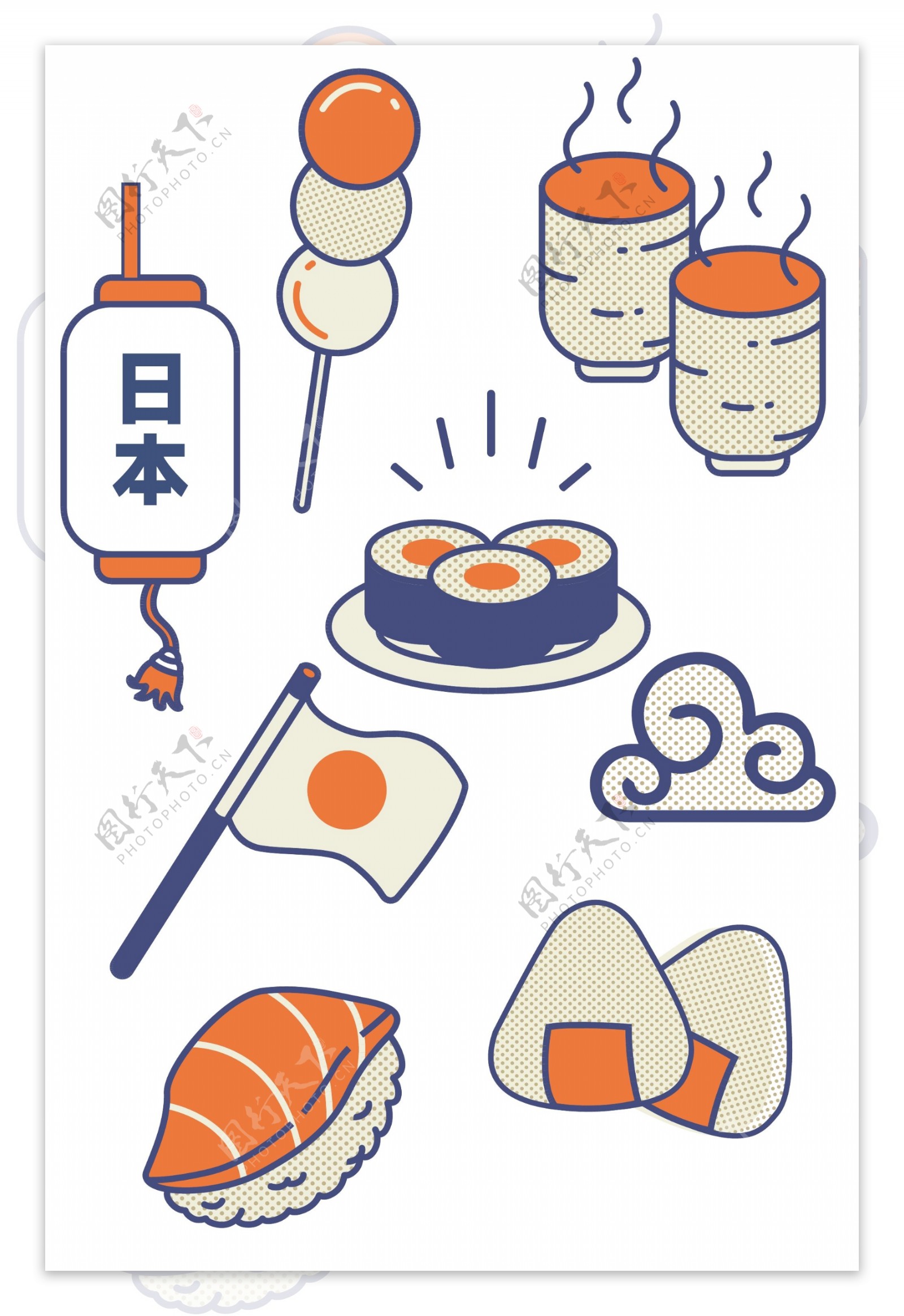 卡通日式美食元素