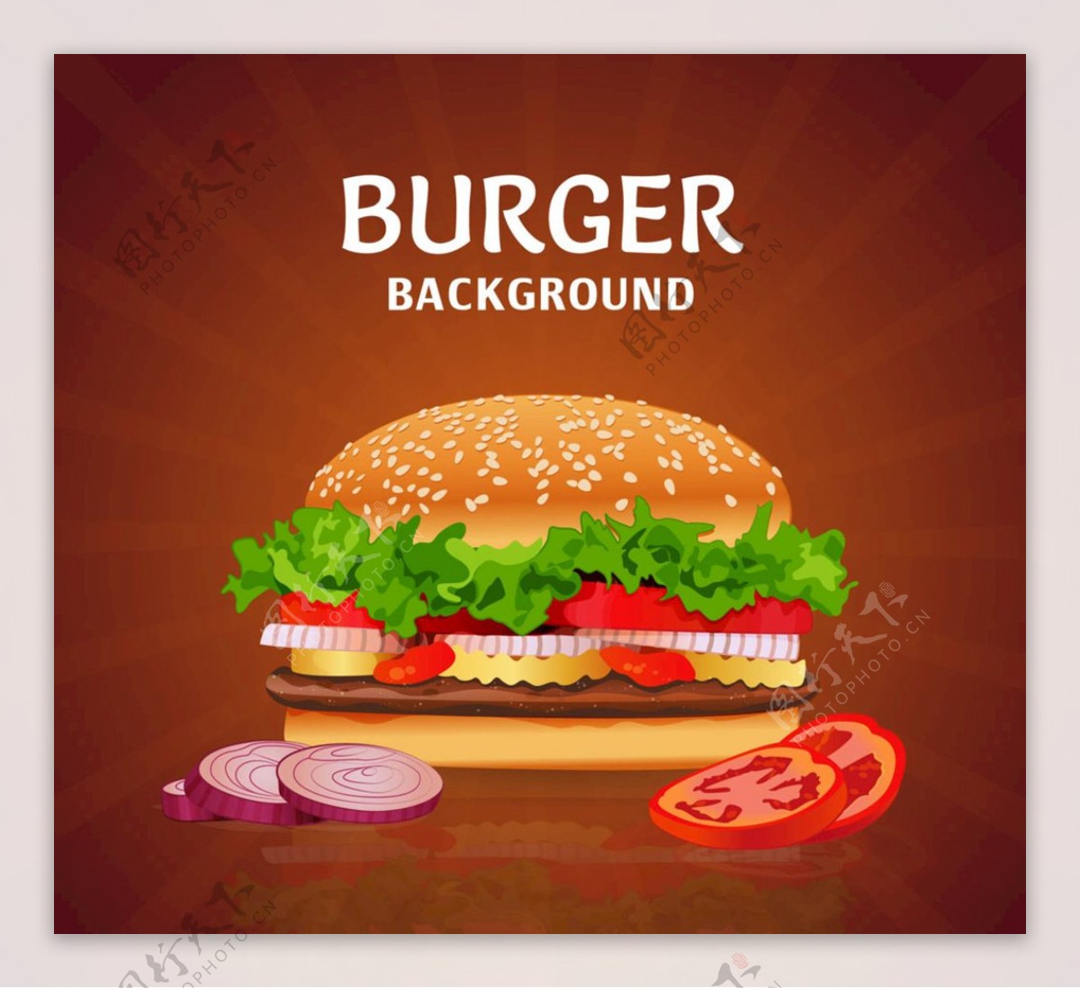 美味快餐汉堡包设计矢量素材