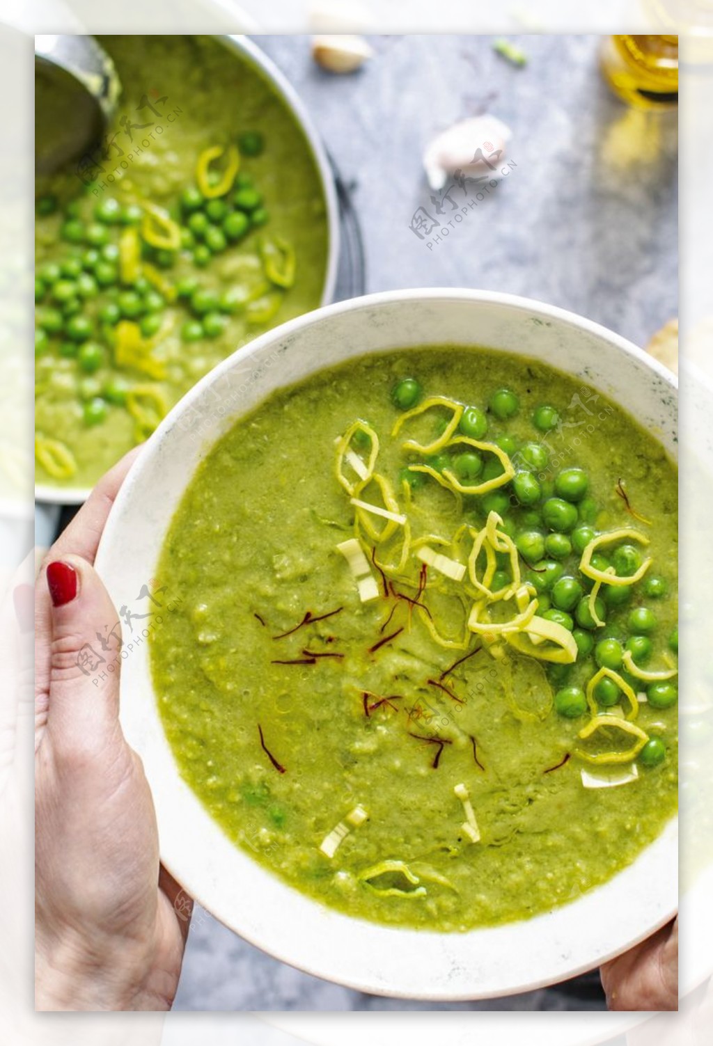 绿色健康食材美食摄影高清豌豆羹