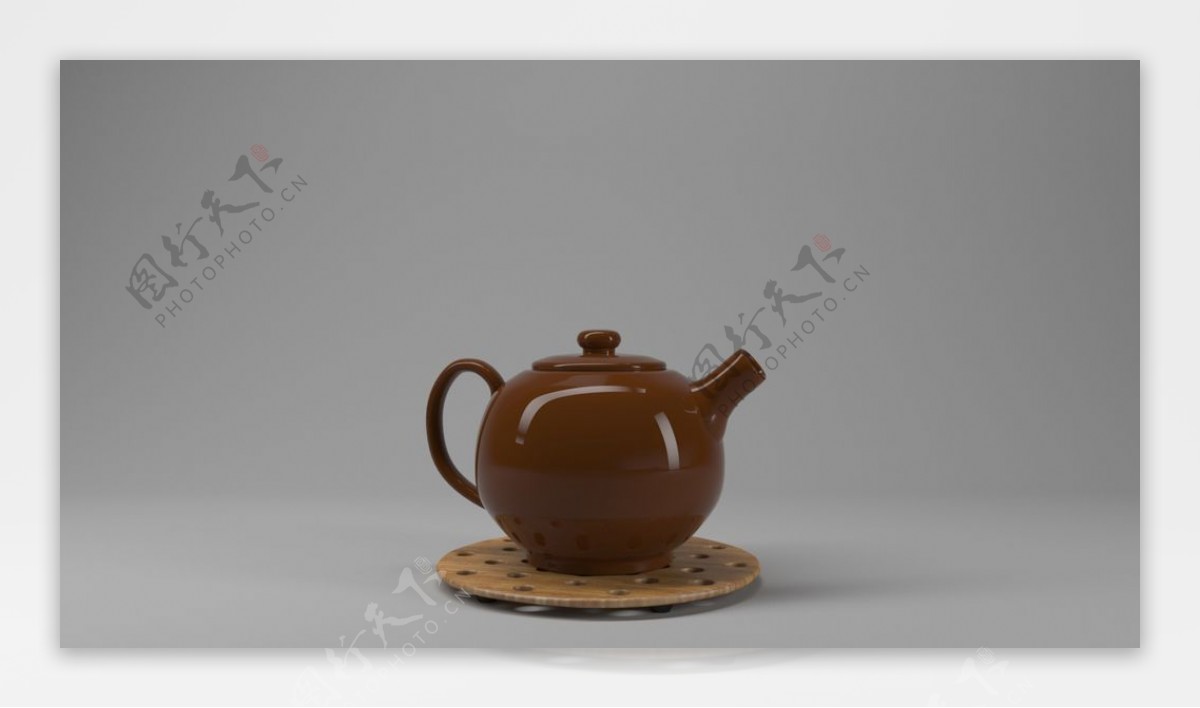 茶壶茶具立体样机背景素材