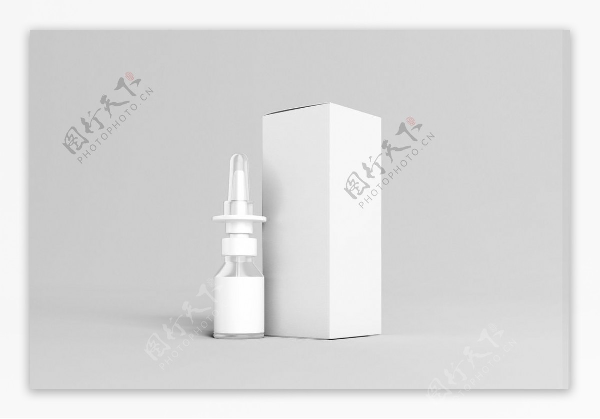 鼻清瓶烟油包装样机贴图效果图图片