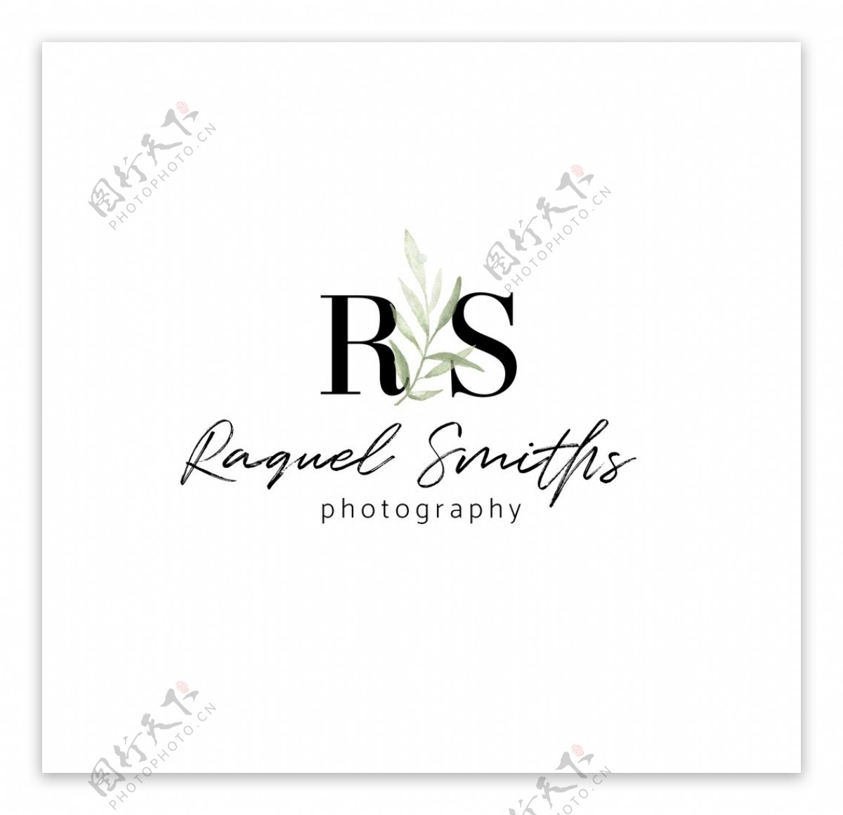 字母logo植物rs小清新