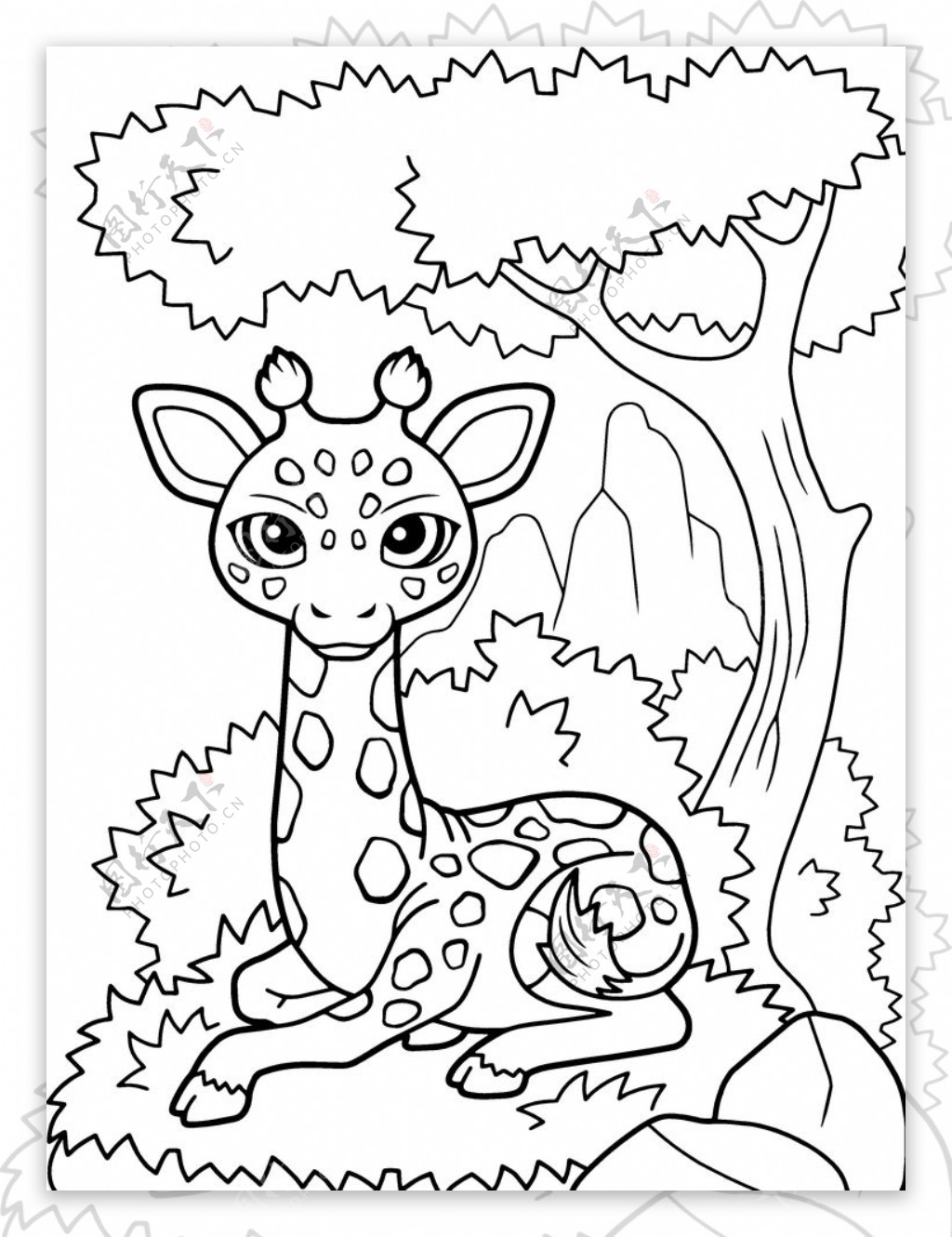 长颈鹿儿童简笔画卡通图片