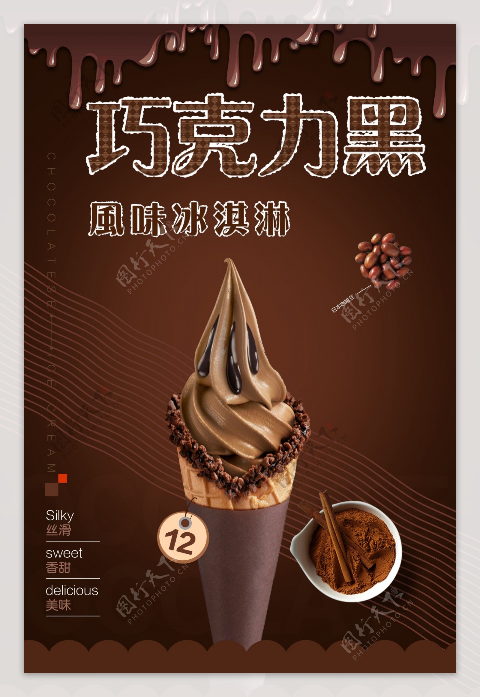巧克力冰淇淋招贴海报