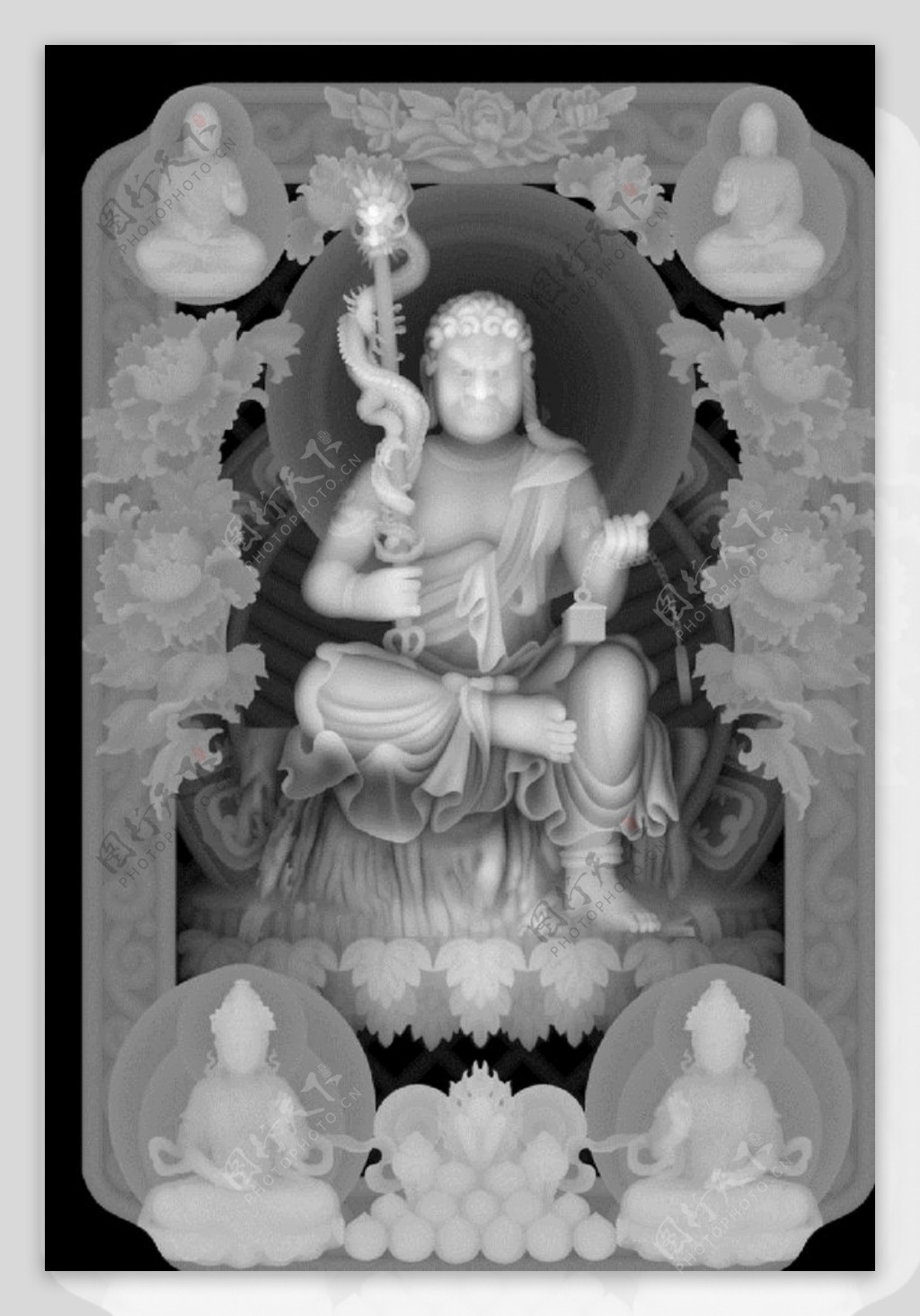 地藏王菩萨灰度图图片