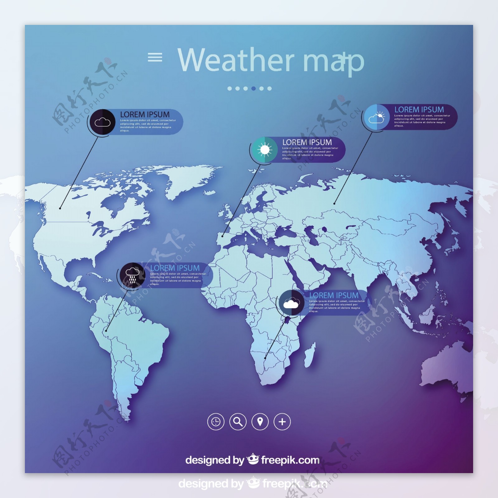 天气地图信息图表
