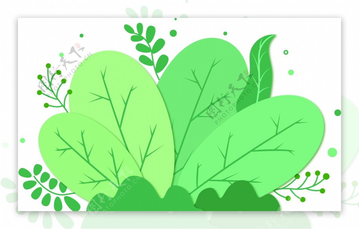 小草绿植插画卡通背景素材图片