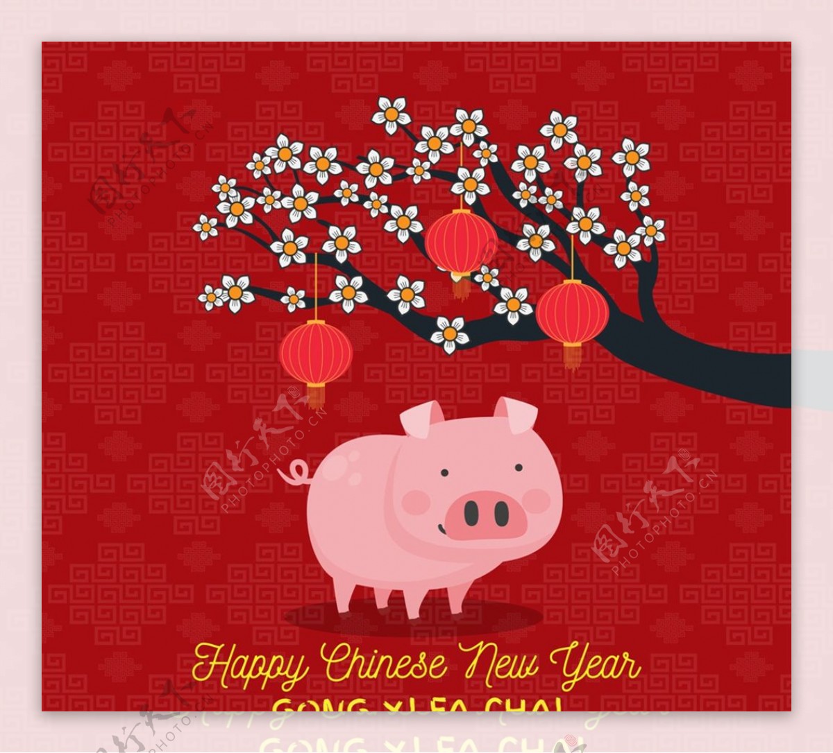 猪猪元素新年海报图片