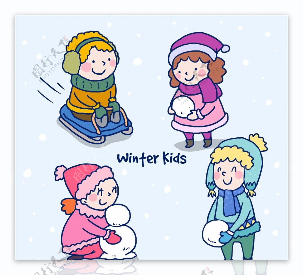 可爱冬季儿童图片