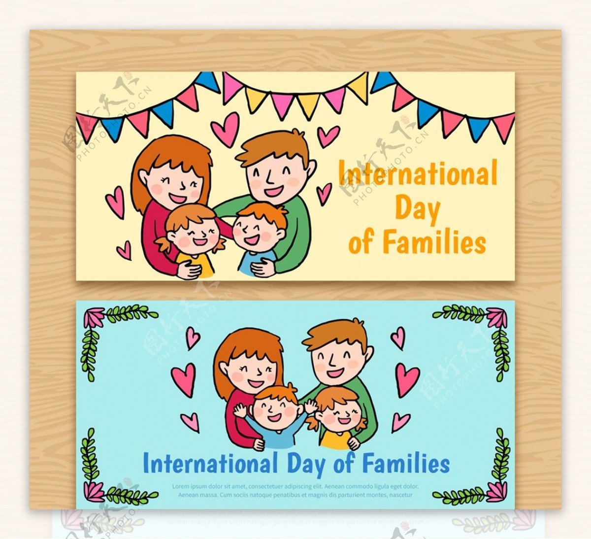 彩绘国际家庭日图片