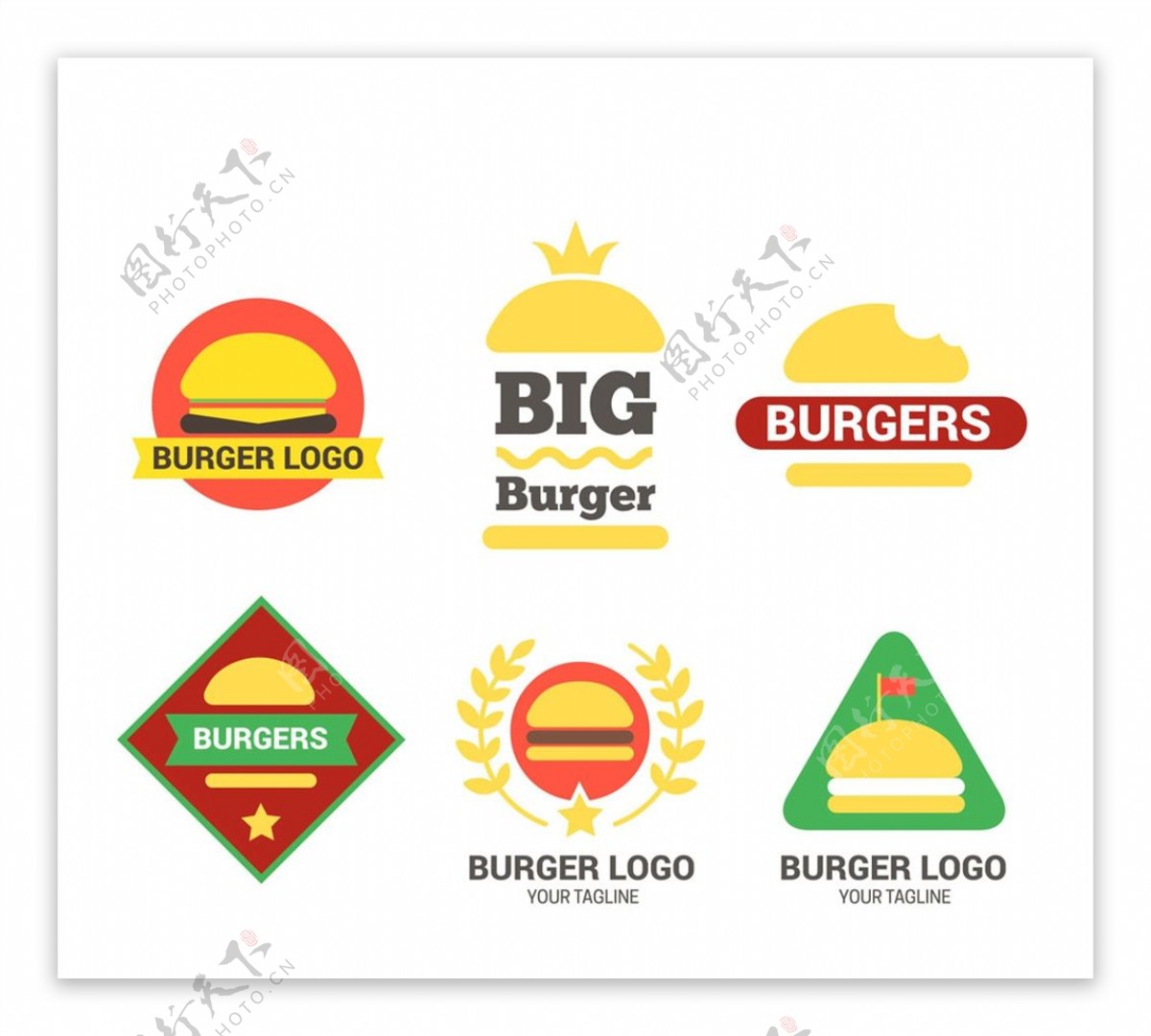 彩色汉堡包标志图片