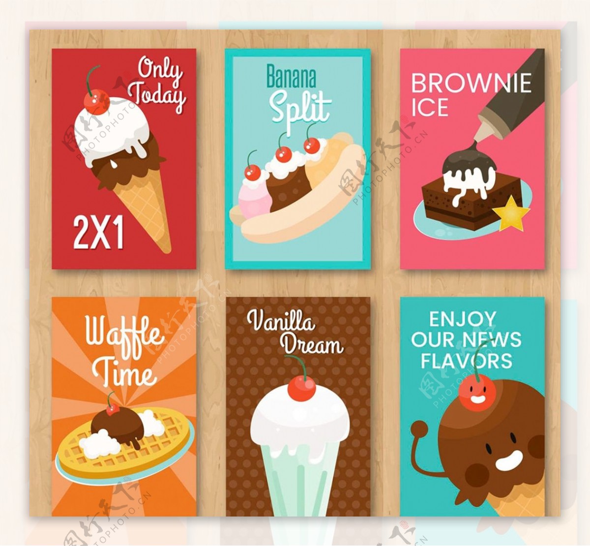 夏季冰淇淋卡片图片