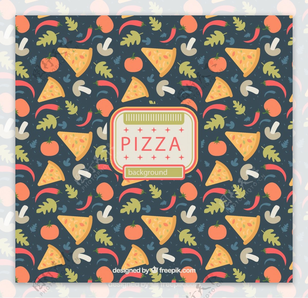 披萨无缝背景图片