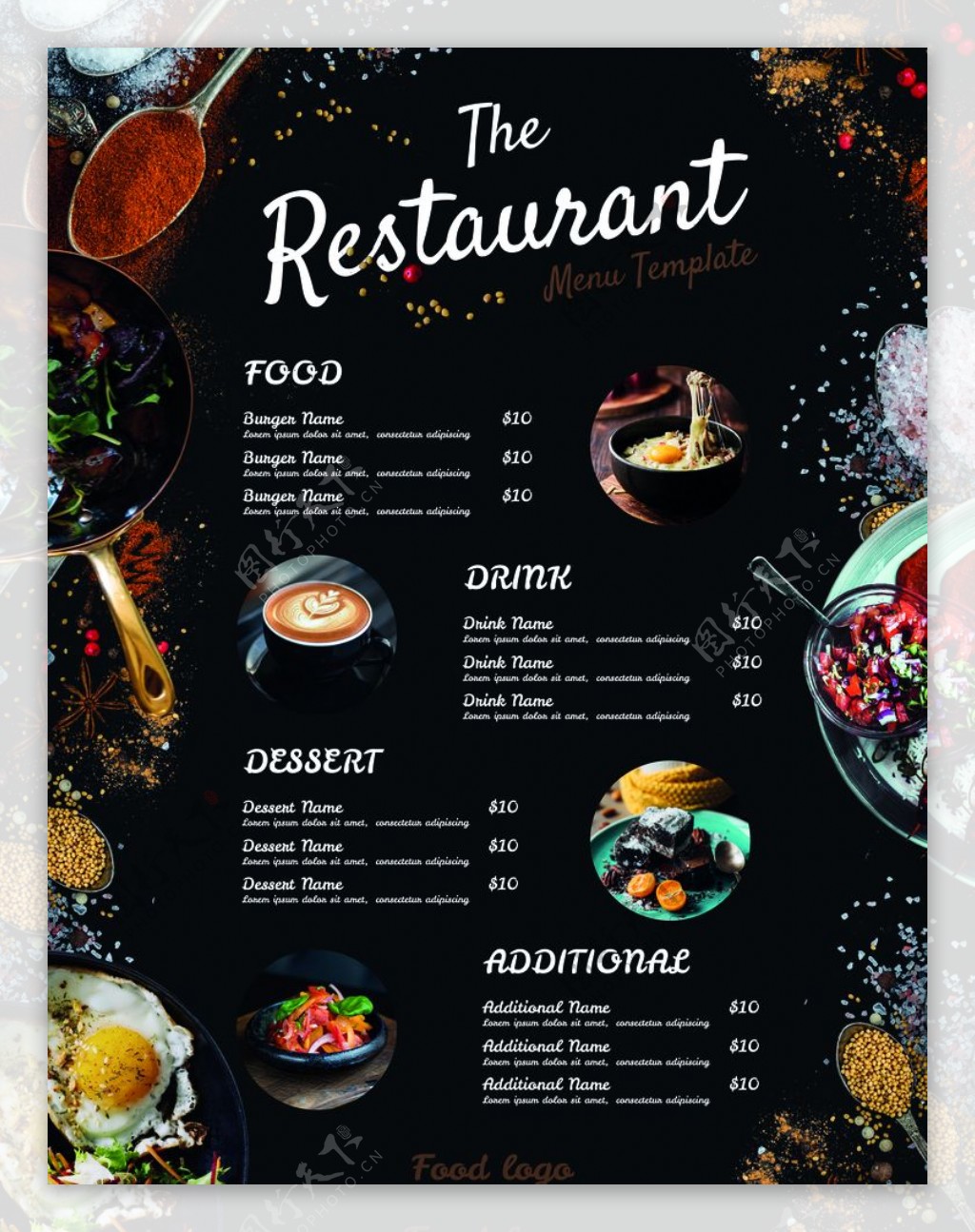 美食菜单海报图片