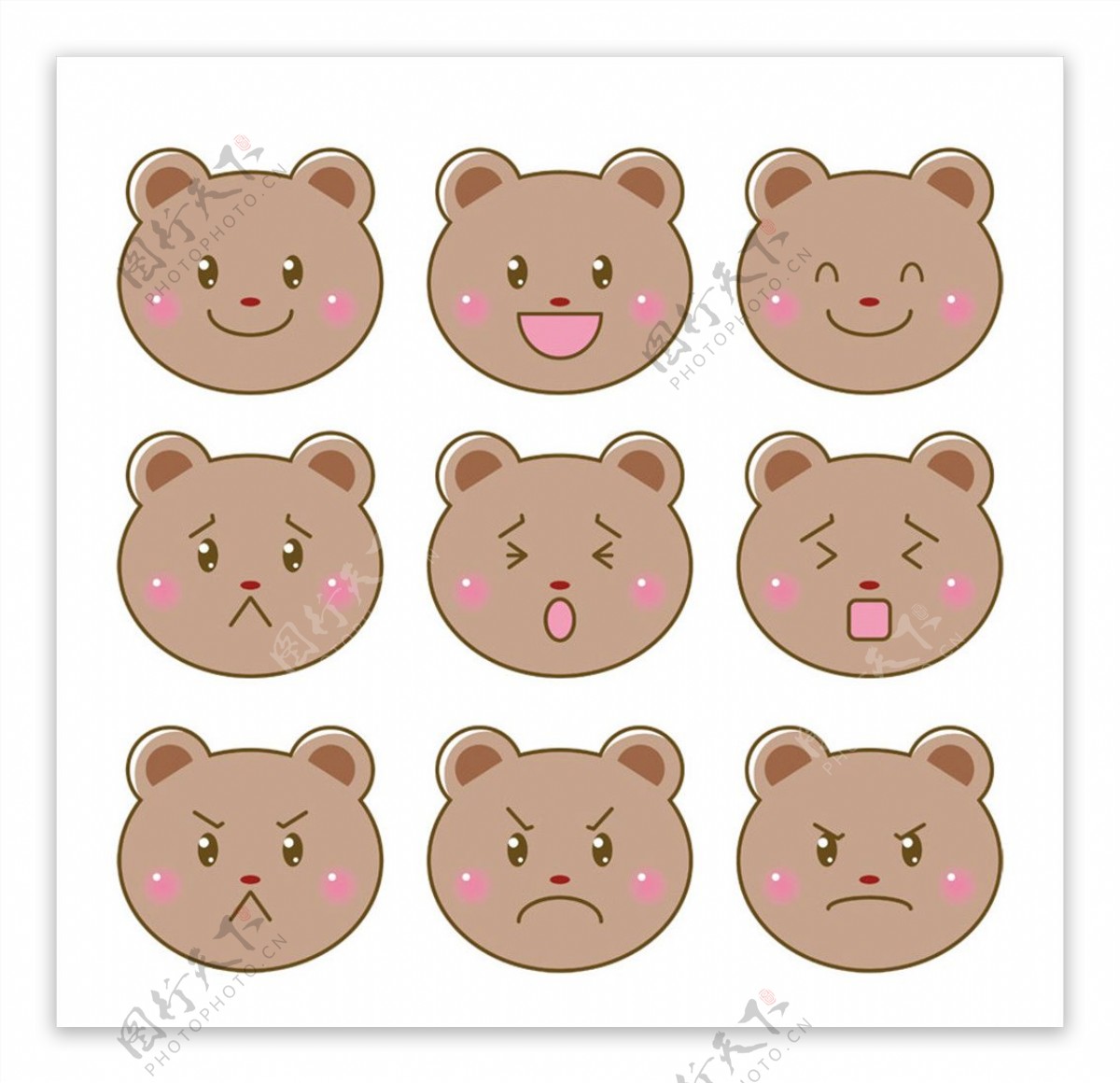小棕熊卡通表情图片
