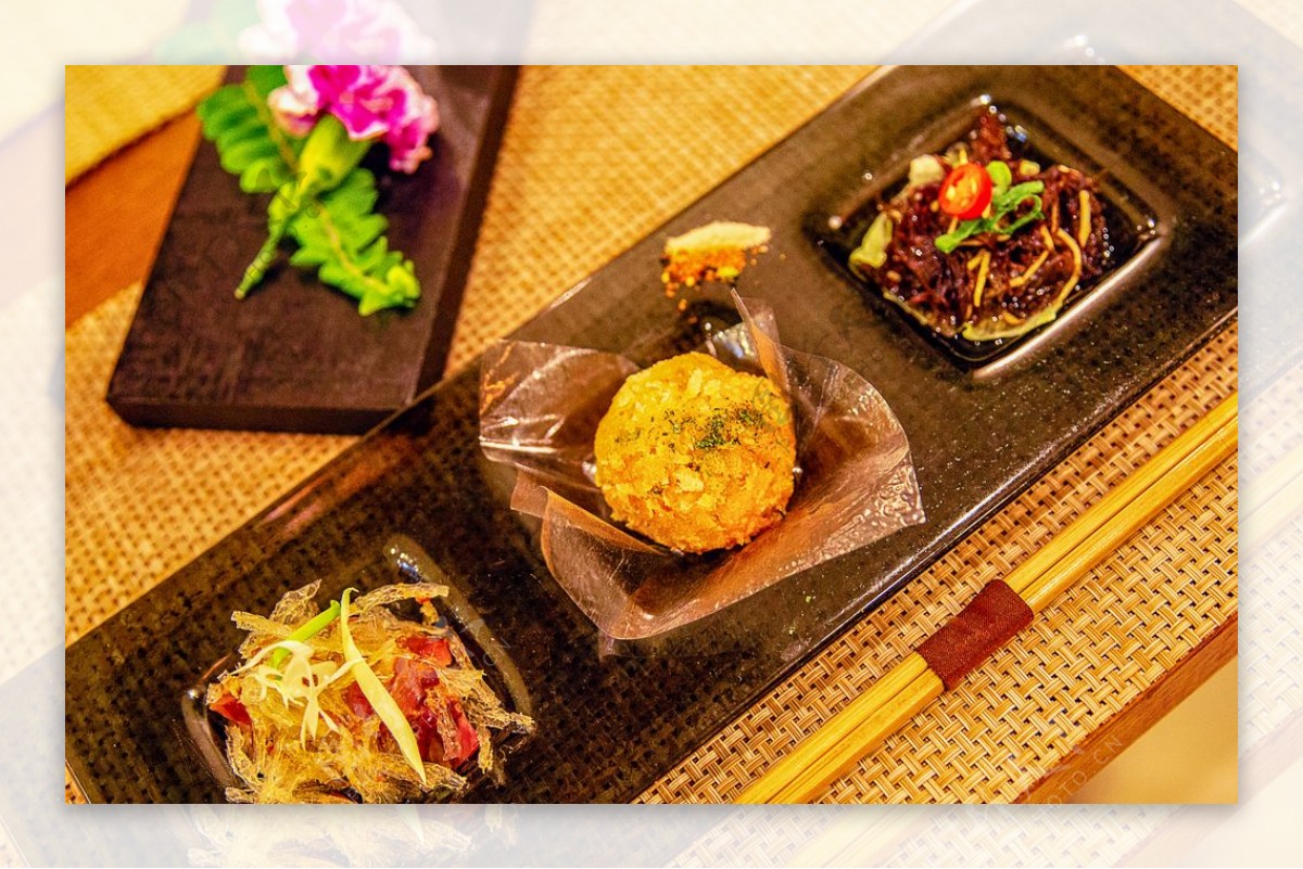 天妇罗日式美食背景海报素材图片