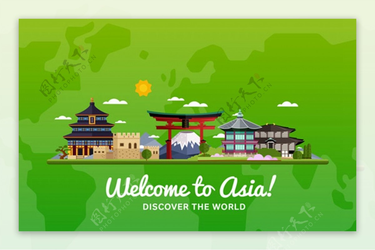 亚洲旅游海报图片