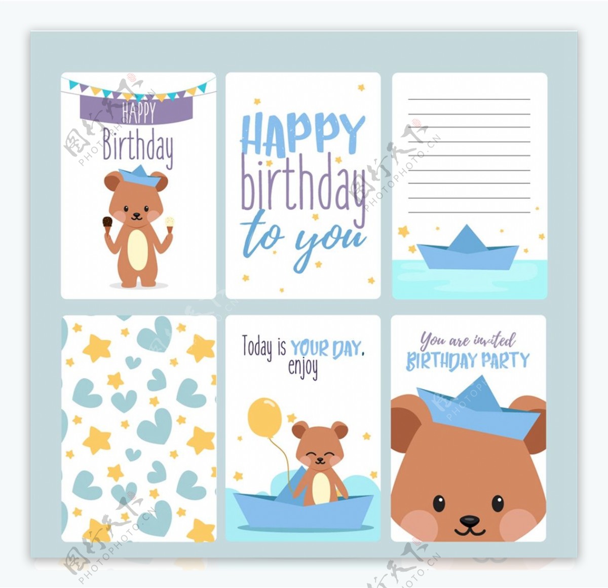 可爱熊生日卡片图片