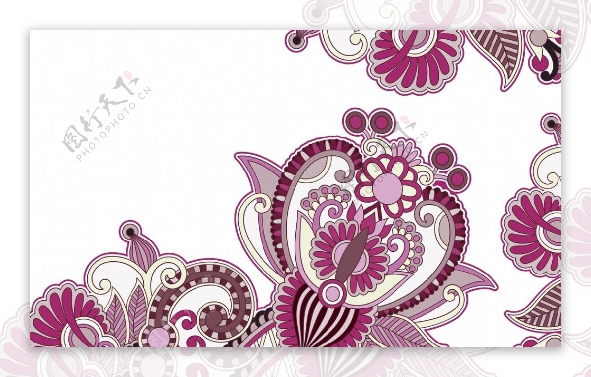 紫红色和风日系花纹背景图片