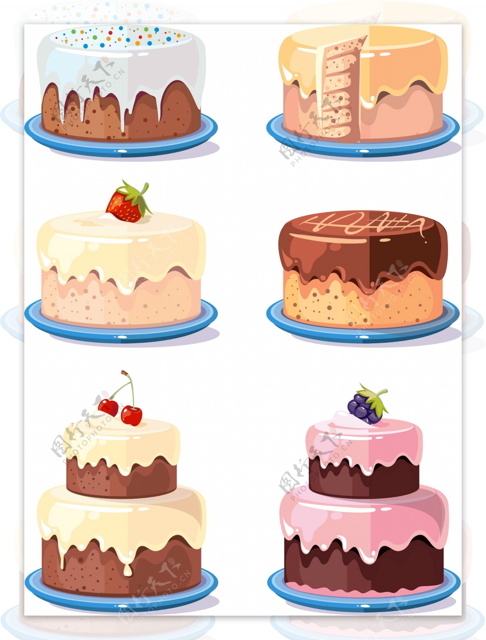 蛋糕矢量图图片
