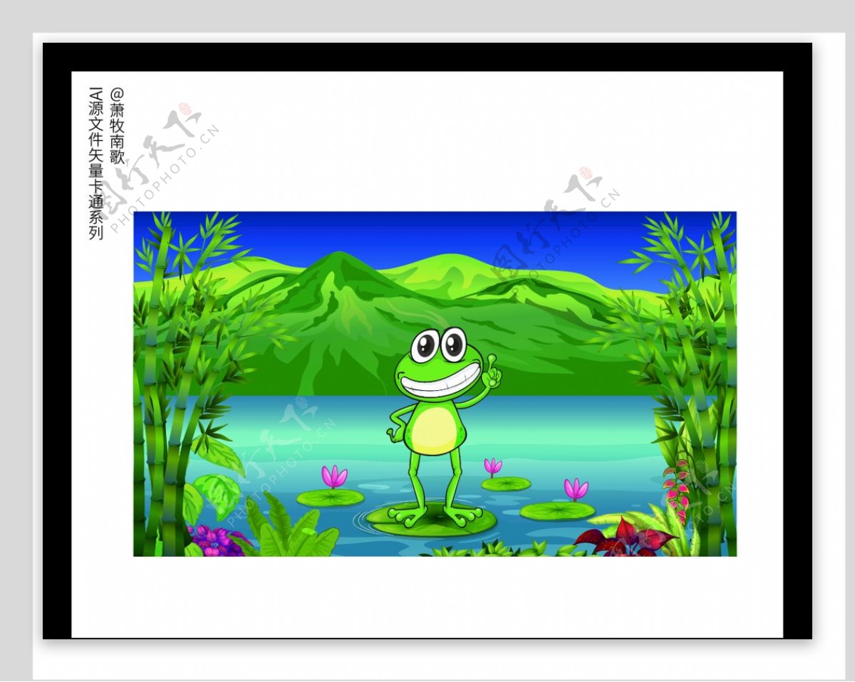 青蛙背景卡通矢量AI源文件图片