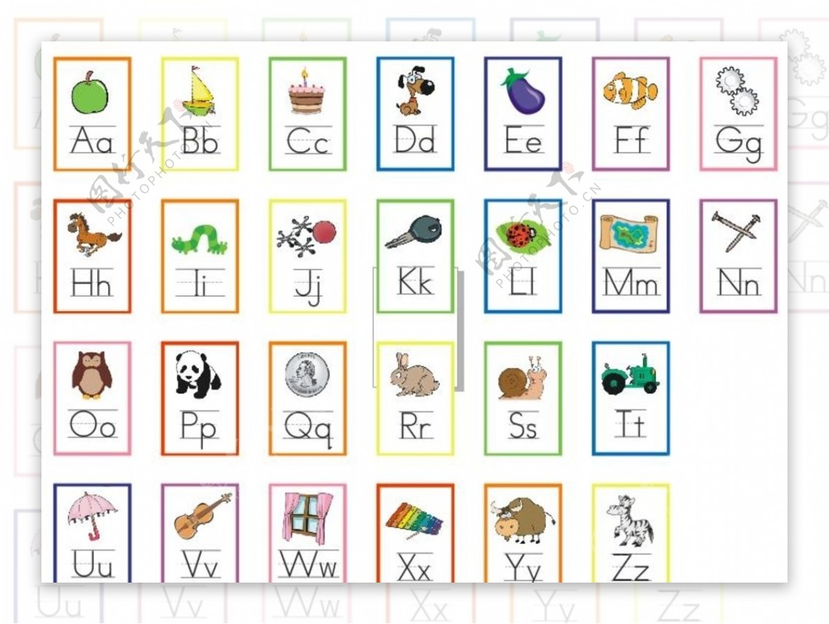 26英文字母卡图片