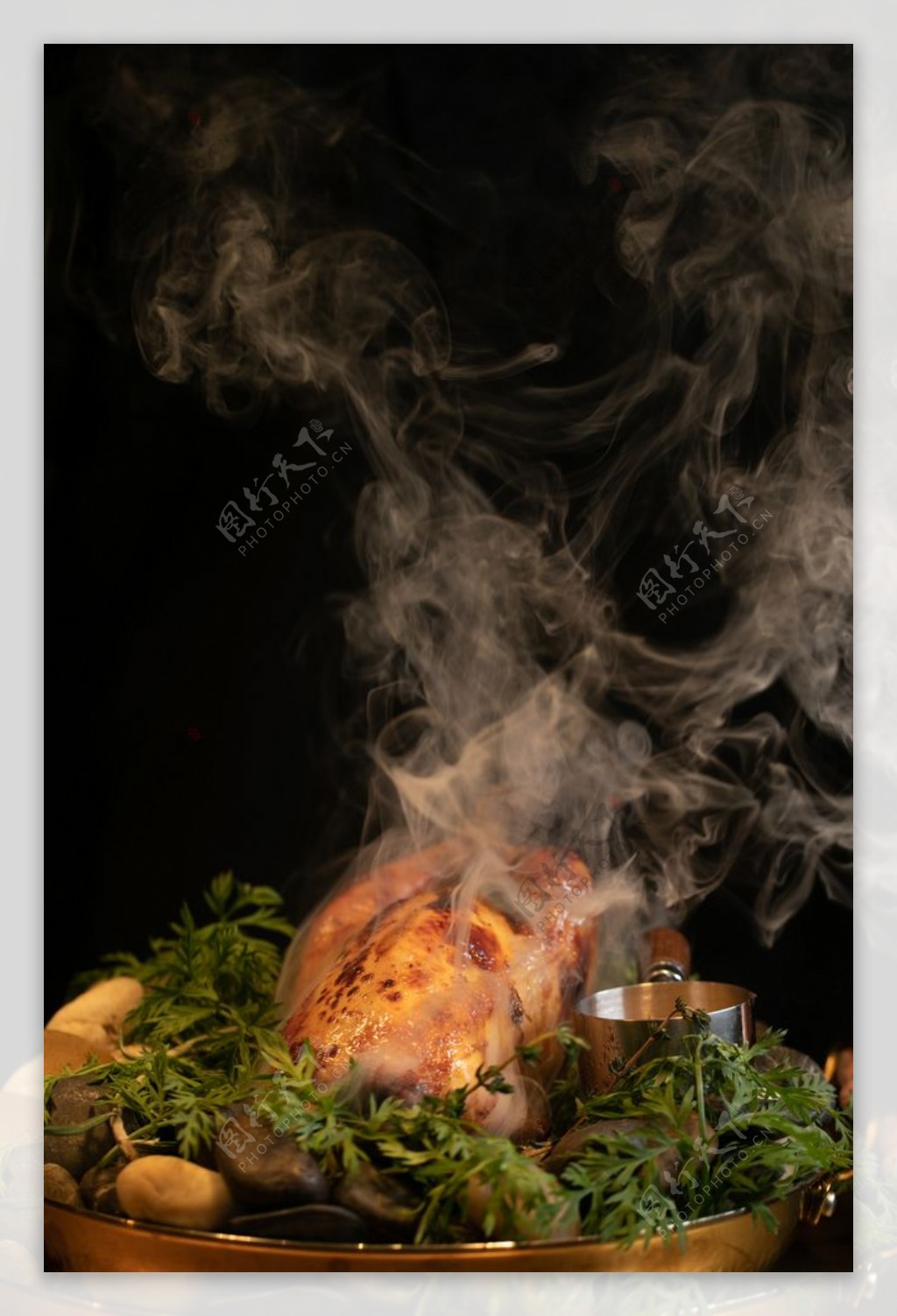 烤鸡烧鸡美食食材背景海报素材图片