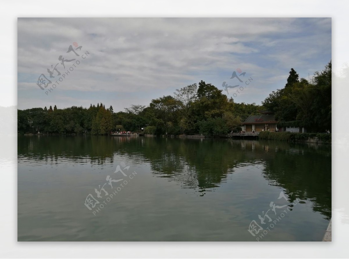 绿树翠湖图片