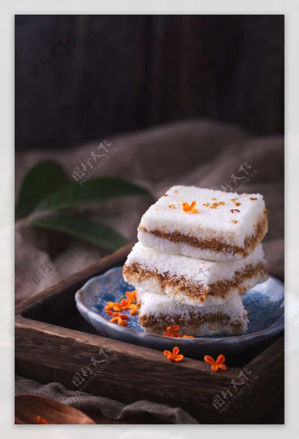 桂花糕美食食材背景海报素材图片
