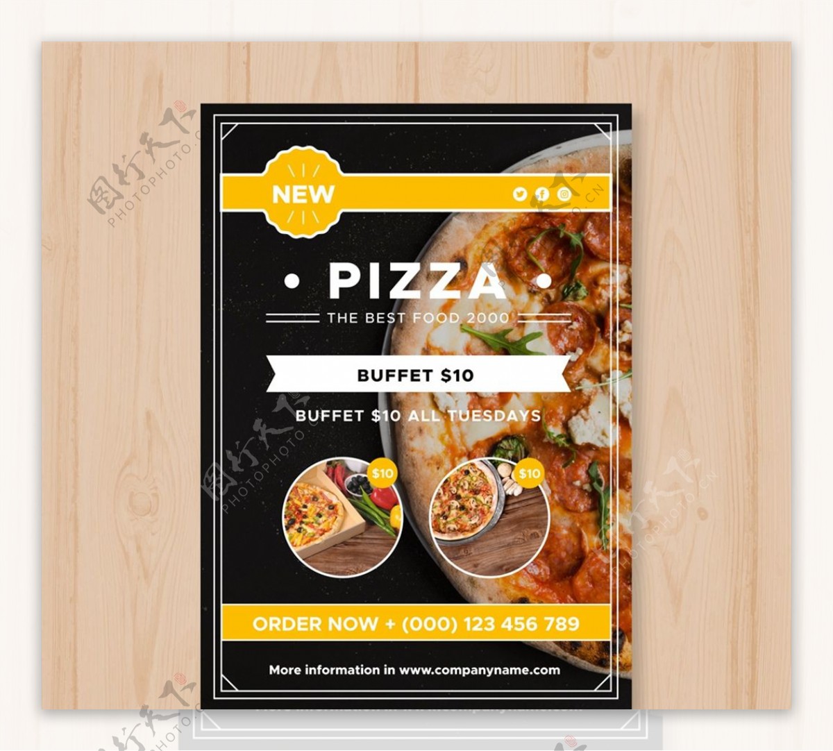 披萨快餐店传单图片