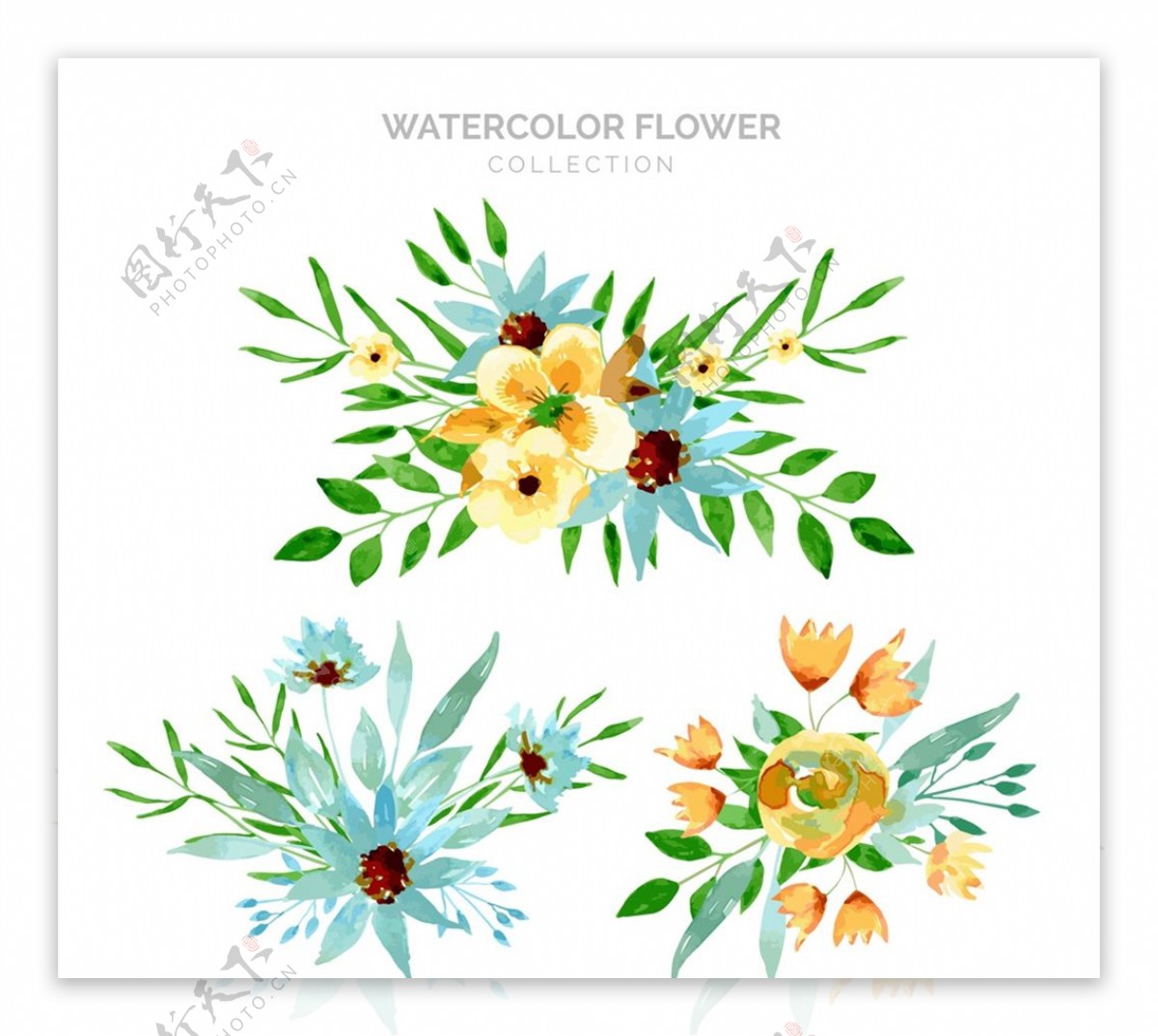 水彩绘花束设计图片